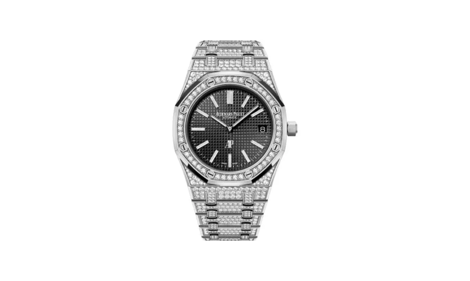 Audemars Piguet Royal Oak Extra-Thin White Gold / Diamond / Black