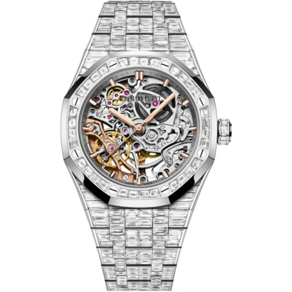 Audemars Piguet Royal Oak 37 Double Balance Wheel Openworked White Gold - Baguette