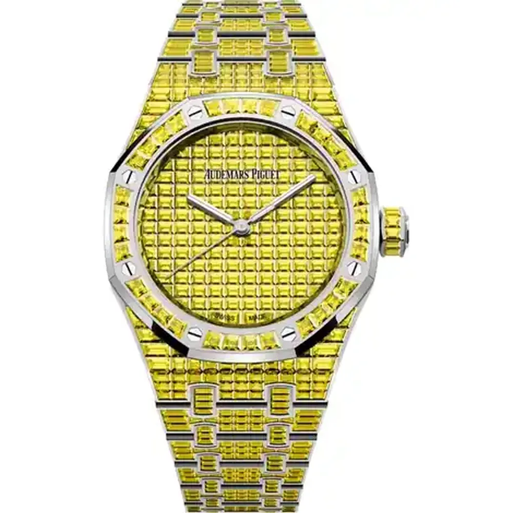 Audemars Piguet Royal Oak Selfwinding Yellow Chrysoberyl "50ᵀᴴ Anniversary", 18-carat white gold · 37 mm
