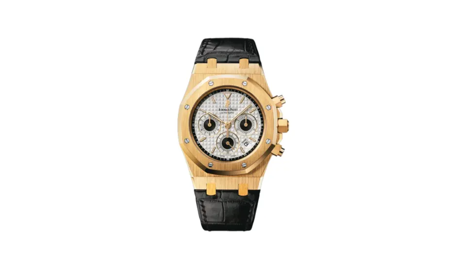 Audemars Piguet Royal Oak 26022 Chronograph Yellow Gold / Silver / Strap