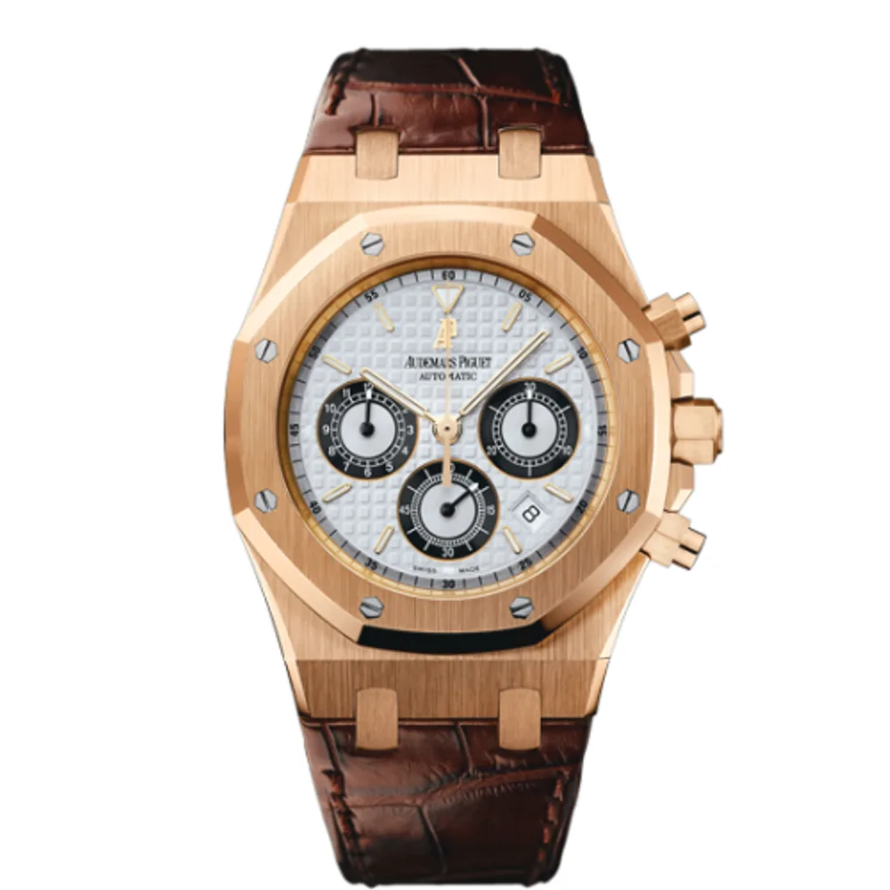 Audemars Piguet Royal Oak 26022 Chronograph Pink Gold / Silver / Strap
