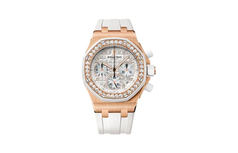 Audemars Piguet Royal Oak OffShore 26048 Lady Chronograph Pink Gold / White