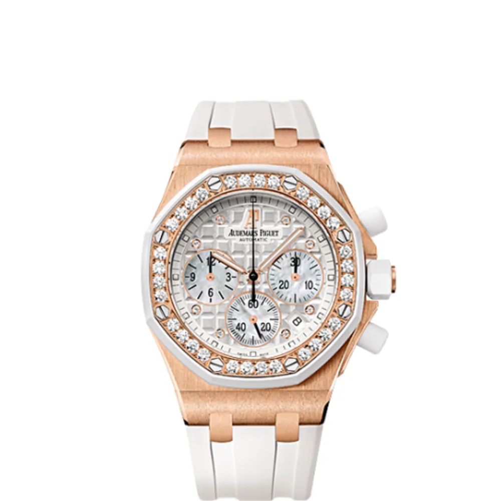 Audemars Piguet Royal Oak OffShore 26048 Lady Chronograph Pink Gold / White