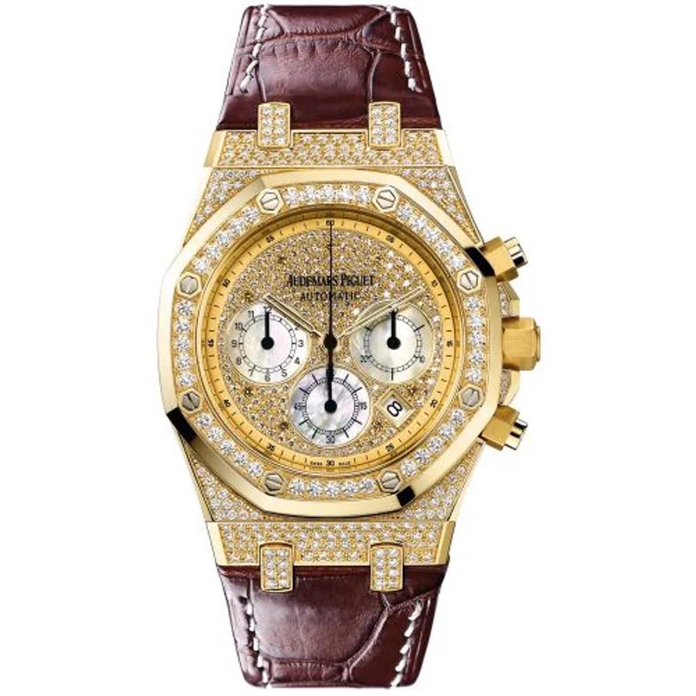 Audemars Piguet Royal Oak Chronograph 39 Yellow Gold / Diamond / Strap