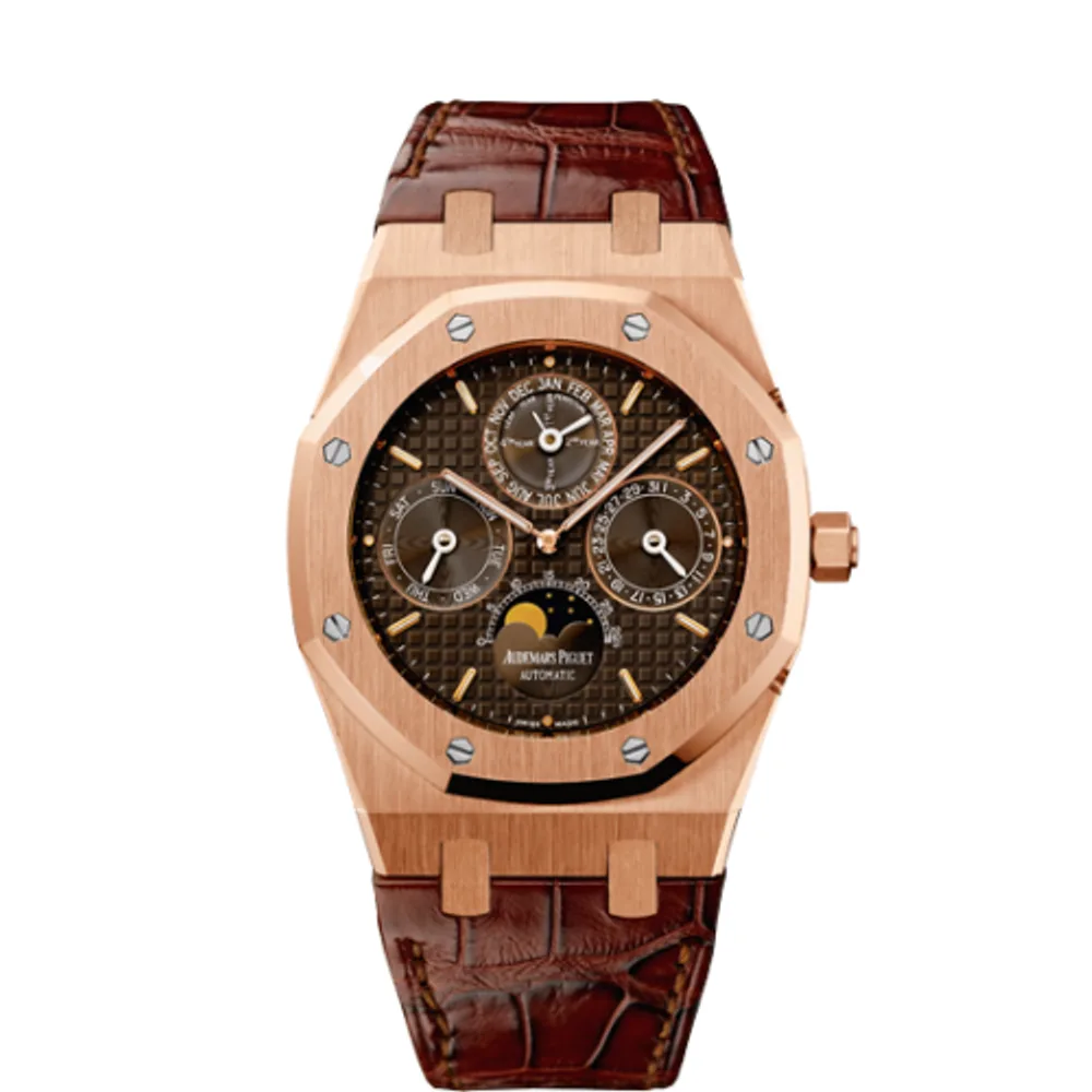 Audemars Piguet Royal Oak Perpetual Calendar Pink Gold / Brown / Strap
