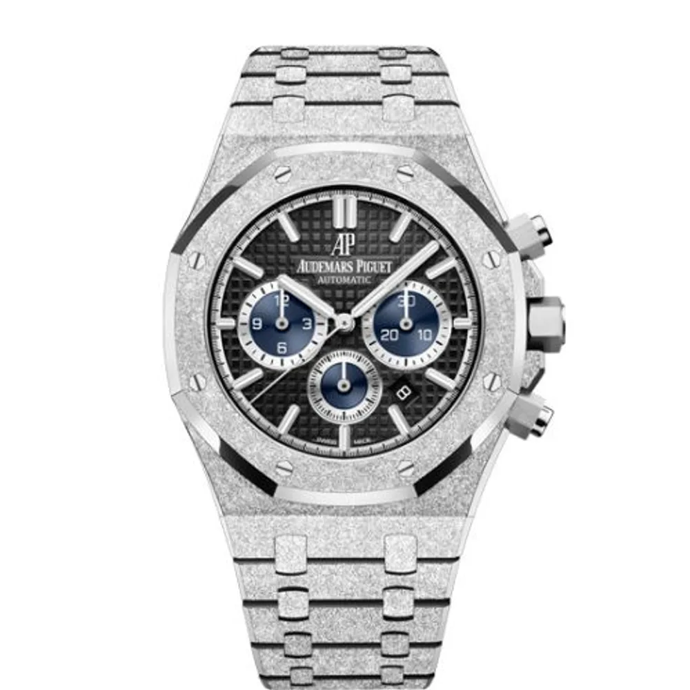 Audemars Piguet Royal Oak 41 Chronograph Frosted White Gold / Black
