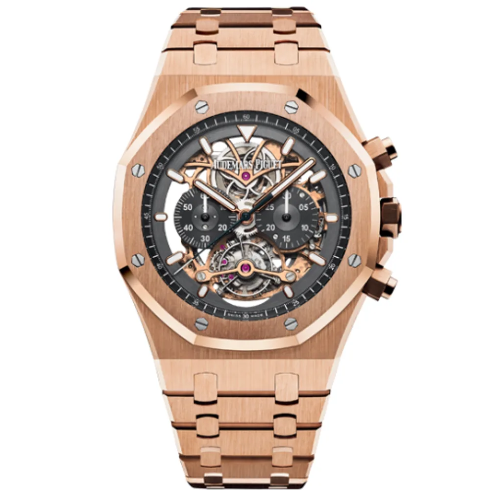 Audemars Piguet Royal Oak Tourbillon Chronograph Openworked Pink Gold / Bracelet