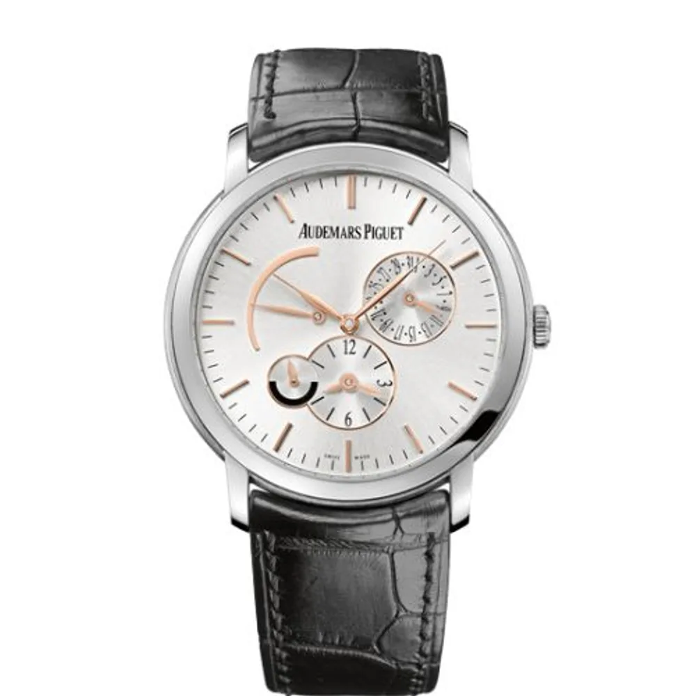 Audemars Piguet Jules Audemars 15180 Dual Time White Gold / Silver