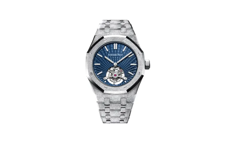 Audemars Piguet Royal Oak Ultra Thin Tourbillon Frosted White Gold / Blue