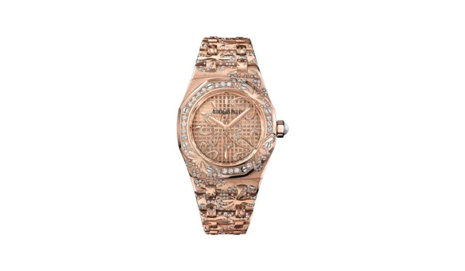 Audemars Piguet Royal Oak 67617 Pink Gold / Pink / Floral