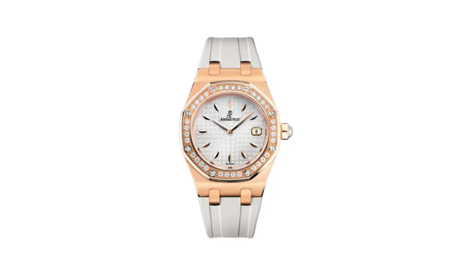 Audemars Piguet Royal Oak Quartz 67621 Pink Gold / Diamond / Silver / Rubber