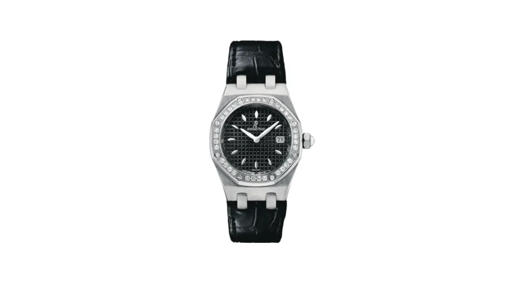 Audemars Piguet Royal Oak Quartz 67621 Stainless Steel / Diamond / Black / Alligator