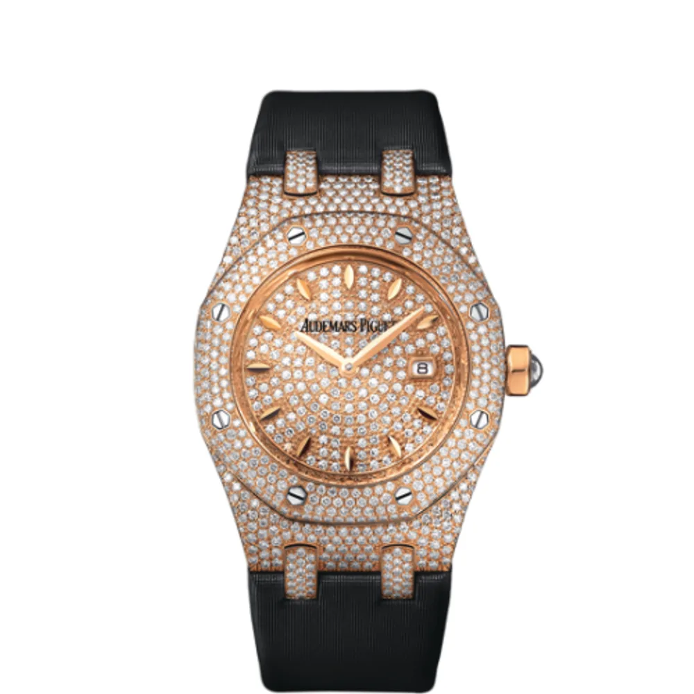 Audemars Piguet Royal Oak Quartz 67625 Pink Gold / Diamond / Diamond / Strap