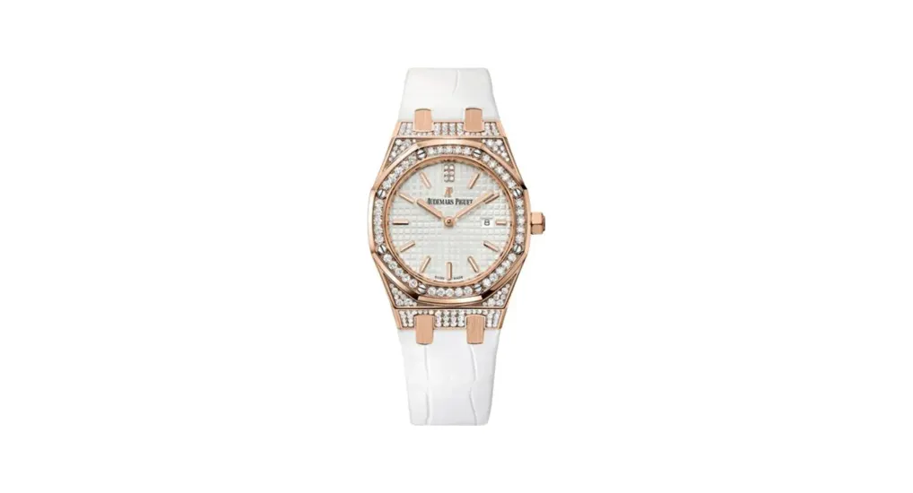 Audemars Piguet Royal Oak 33 Quartz Pink Gold / Diamond / Silver / Strap