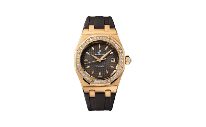 Audemars Piguet Royal Oak Selfwinding 77321 Pink Gold / Diamond / Brown / Rubber