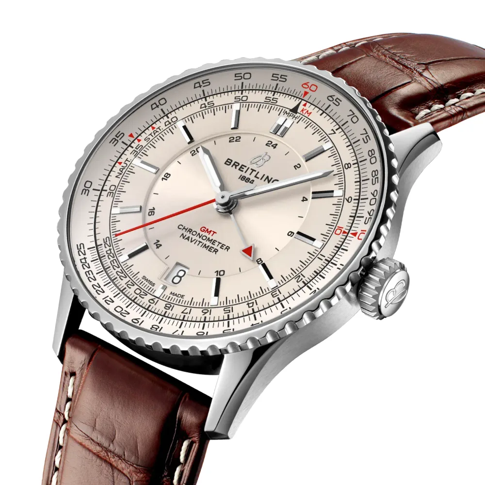 Breitling Navitimer Automatic GMT 41, Stainless steel · 41 mm · Cream