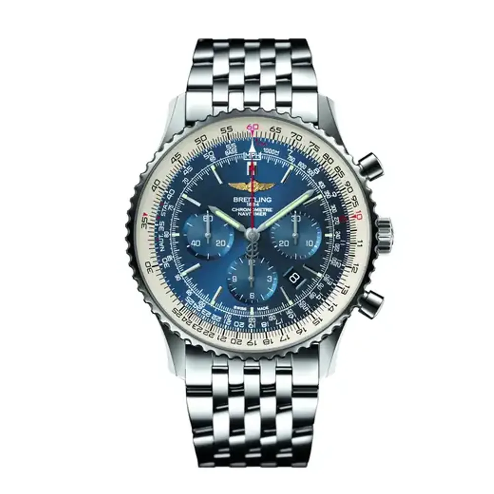 Breitling Navitimer B01 Chronograph 46, Stainless steel · 46 mm · Blue