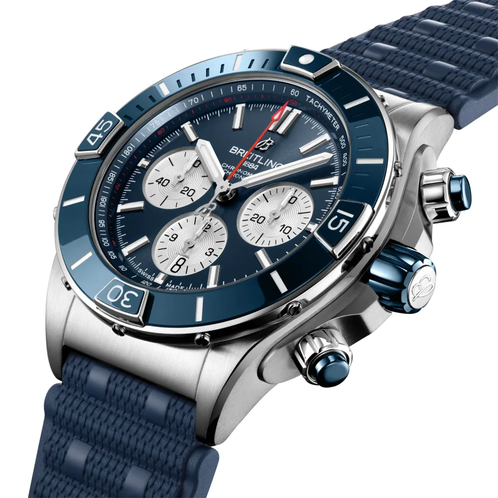 Breitling Super Chronomat B01 44, Stainless steel · 44 mm · Blue
