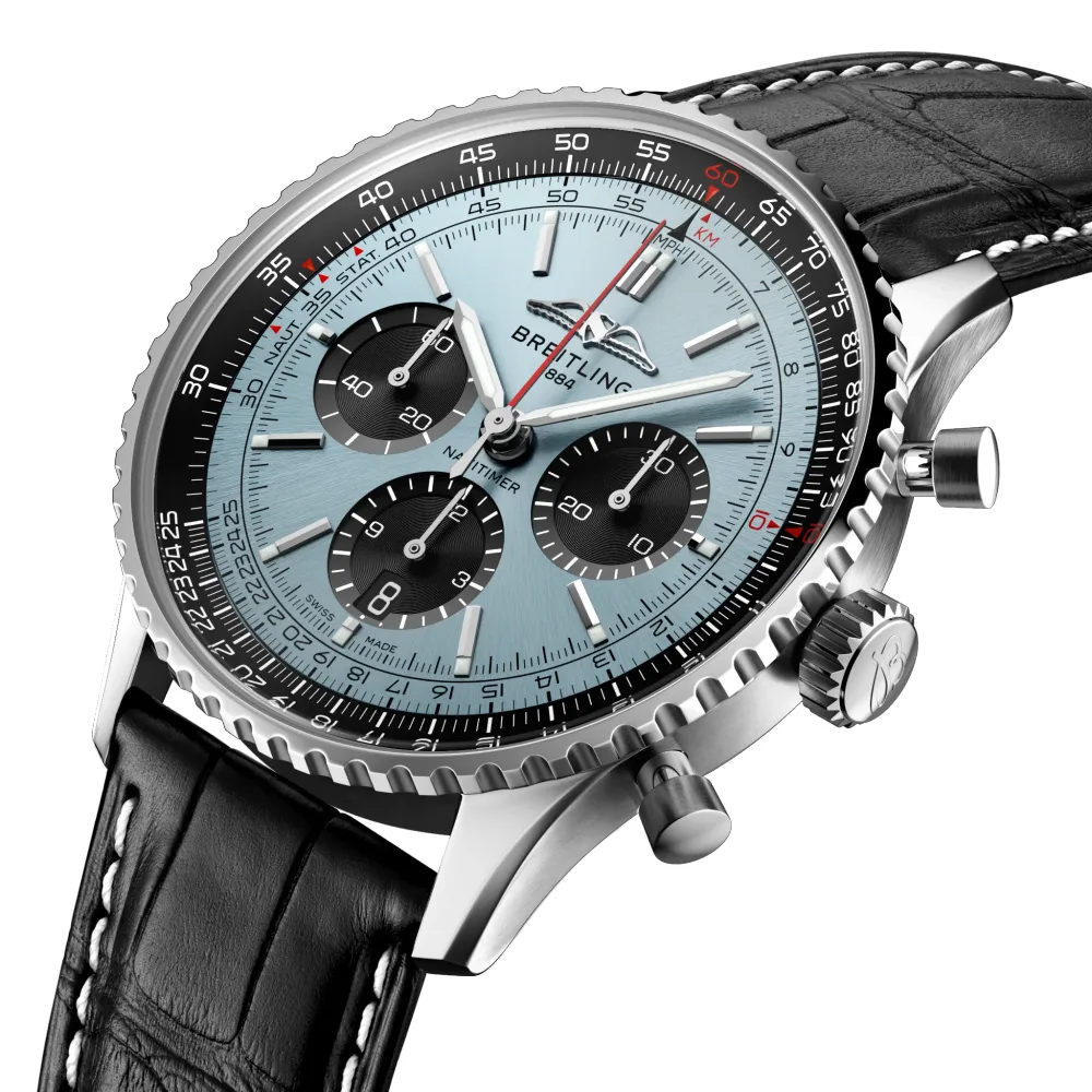Breitling Navitimer B01 Chronograph 43, Stainless steel · 43 mm · Ice blue