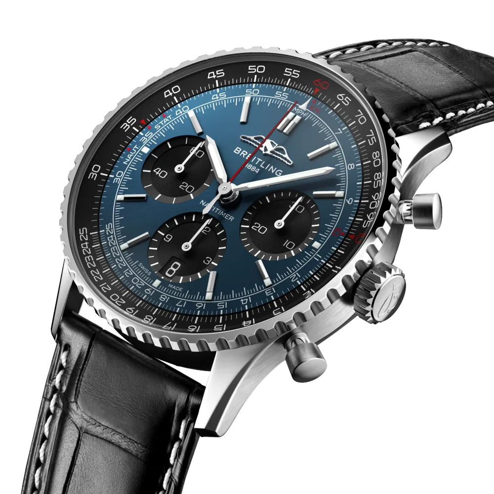 Breitling Navitimer B01 Chronograph 41, Stainless steel · 41 mm · Blue