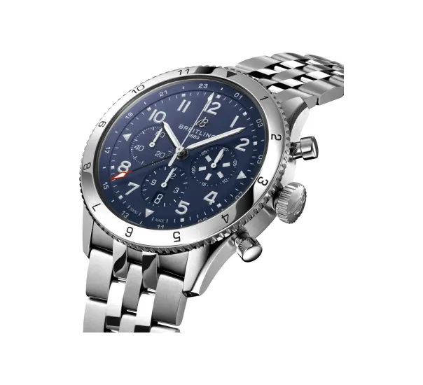 Breitling Classic AVI Super AVI B04 Chronograph GMT 46 Tribute to Vought F4U Corsair, Stainless steel · 46 mm · Blue