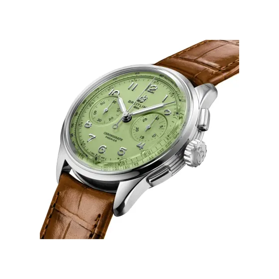 Breitling Premier B09 Chronograph 40, Stainless steel · 40 mm · Pistachio green