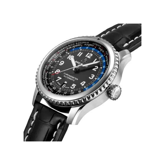 Breitling Aviator 8 B35 Automatic Unitime 43, Stainless steel · 43 mm · Black