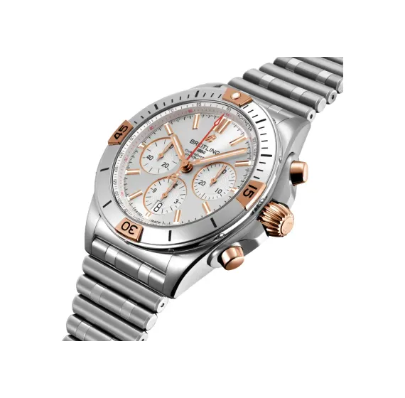 Breitling Chronomat B01 42, Stainless steel & 18k red gold · 42 mm · Cream