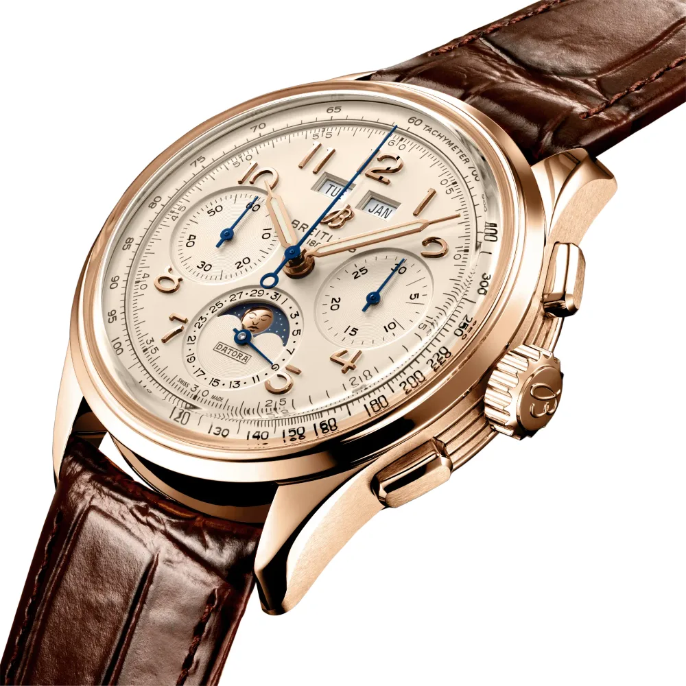 Breitling Premier B25 Datora 42, 18k red gold · 42 mm · Cream