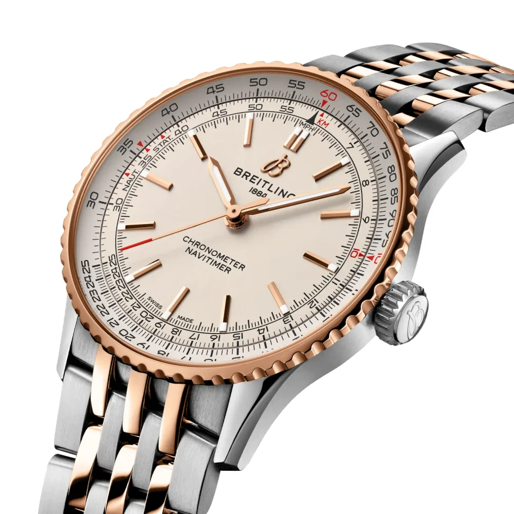 Breitling Navitimer Automatic 41, Stainless steel & 18k red gold · 41 mm · Cream