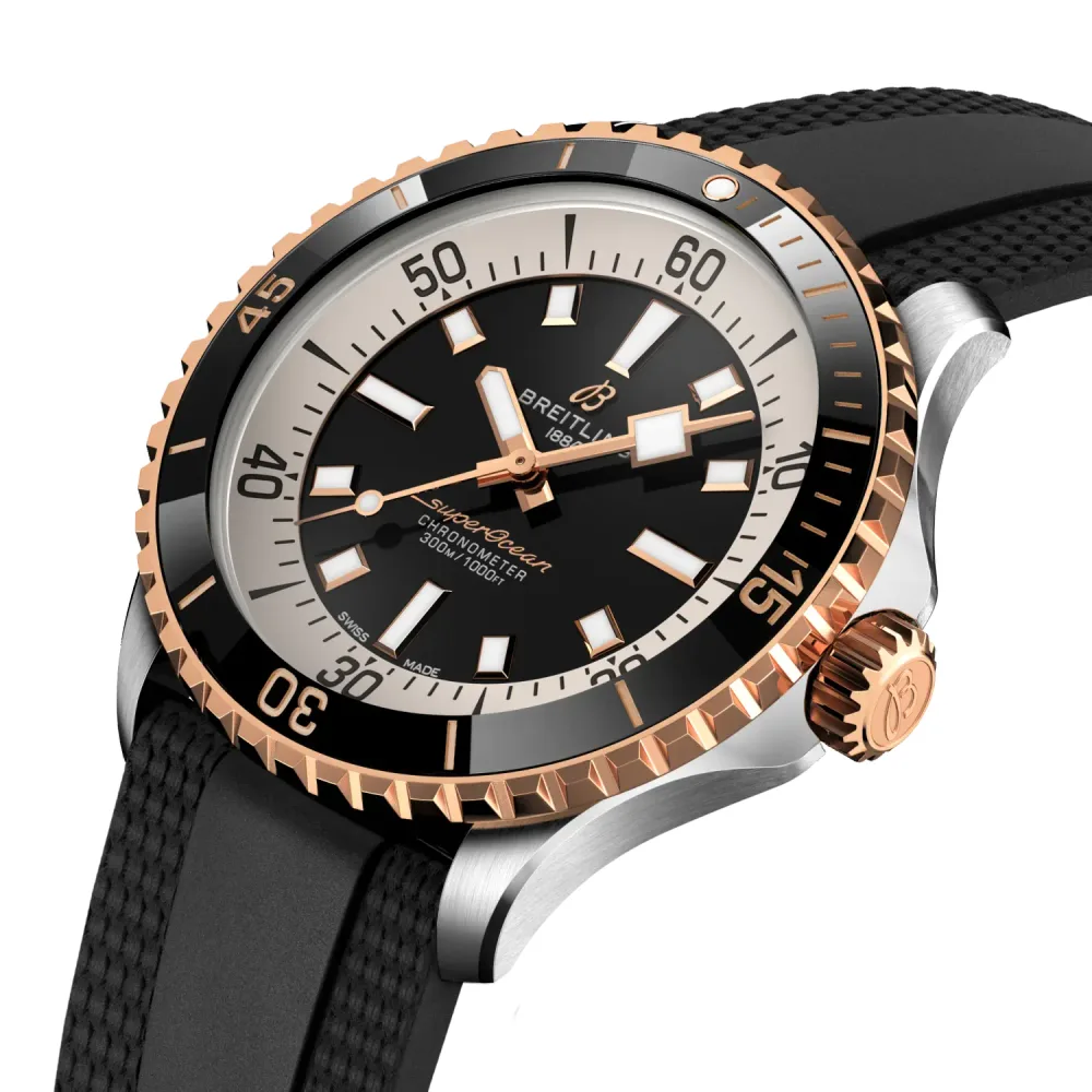 Breitling Superocean Automatic 42, Stainless steel & 18k red gold · 42 mm · Black