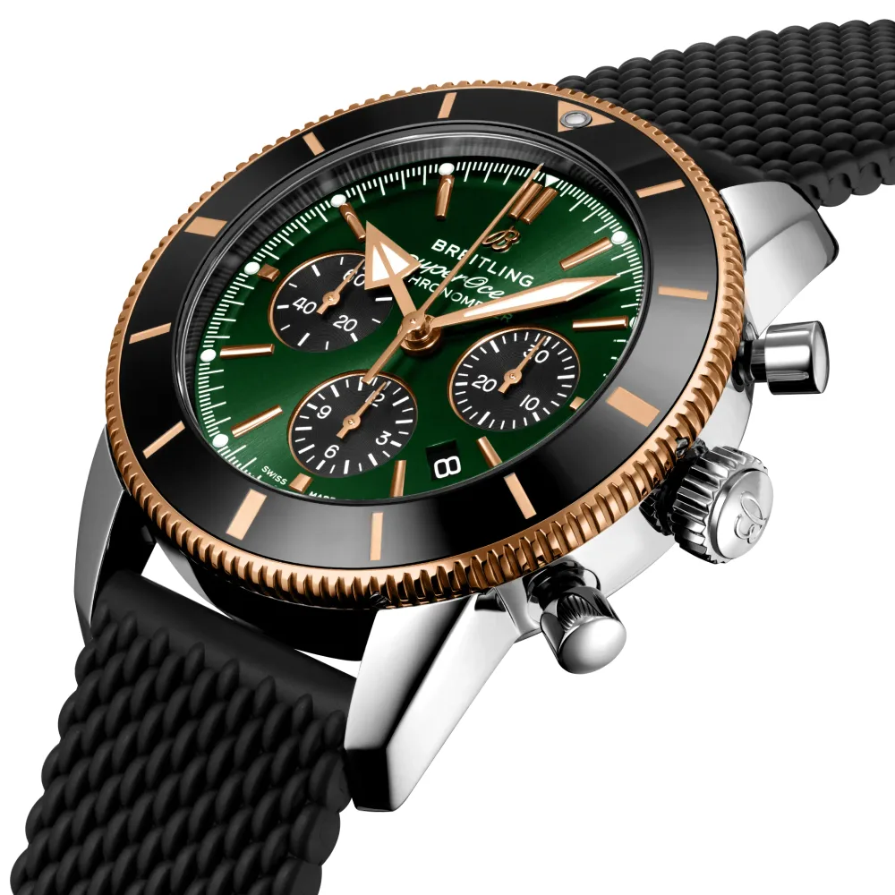 Breitling Superocean Heritage B01 Chronograph 44 Limited Edition, Stainless steel & 18k red gold · 44 mm · Green