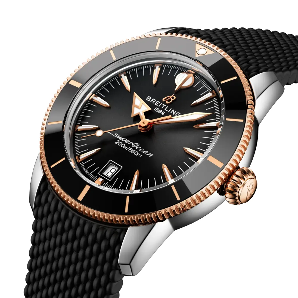 Breitling Superocean Heritage B31 Automatic 42, Stainless steel & 18k red gold · 42 mm · Black
