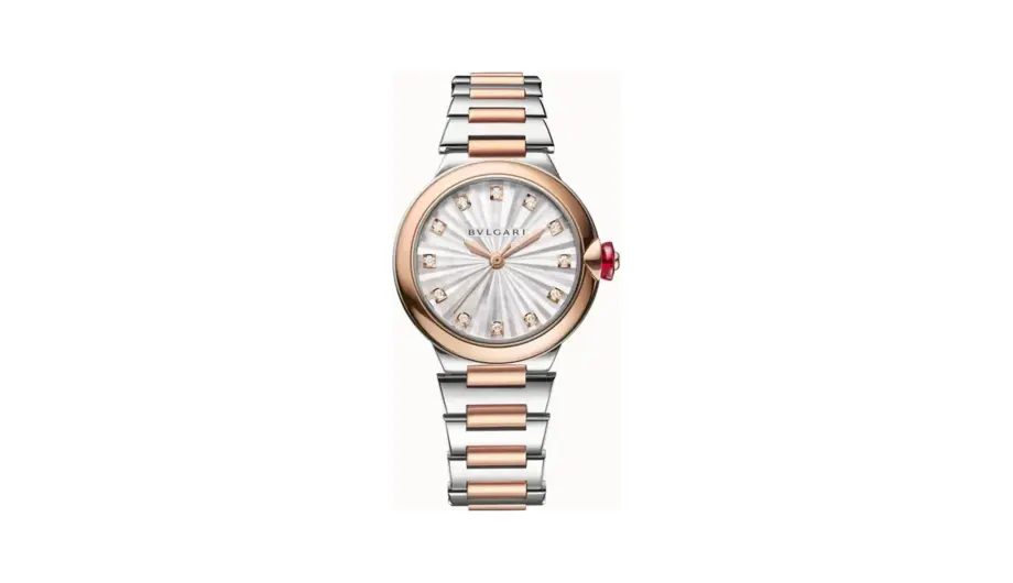 Bulgari Lvcea Watch Rose Gold and Steel White Diamonds