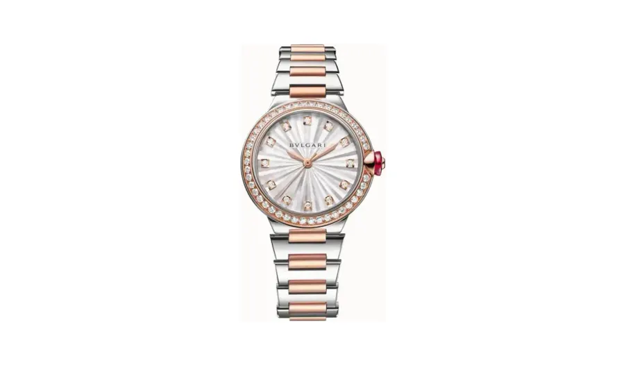 Bulgari Lvcea Watch Rose Gold and Steel with Diamonds