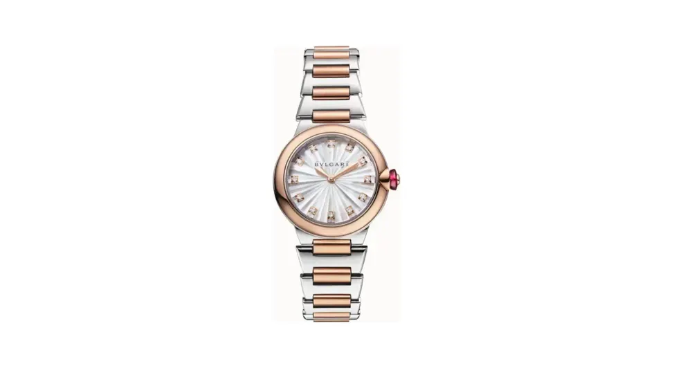Bulgari Lvcea Watch Rose Gold and Steel White Diamonds