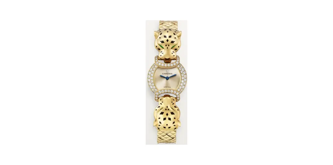Cartier La Panthère de Cartier, Quartz movement, yellow gold, tsavorites, lacquer, diamonds
