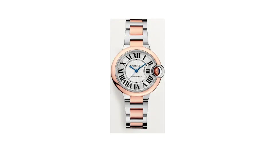 Cartier Ballon Bleu de Cartier, 33 mm, mechanical movement with automatic winding, rose gold, steel