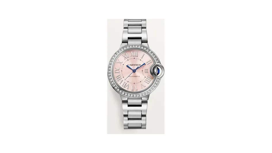 Cartier Ballon Bleu de Cartier, 33 mm, automatic mechanical movement, steel, diamonds
