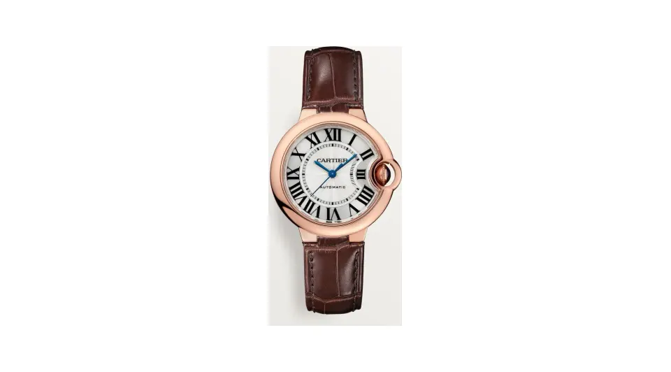 Cartier Ballon Bleu de Cartier, 33mm, automatic movement, rose gold, leather