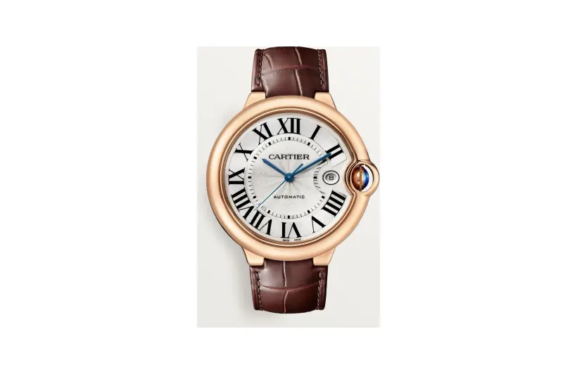Cartier Ballon Bleu de Cartier, 42mm, automatic movement, rose gold, leather