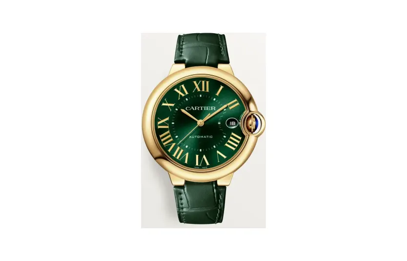 Cartier Ballon Bleu de Cartier, 40 mm, automatic movement, yellow gold, leather