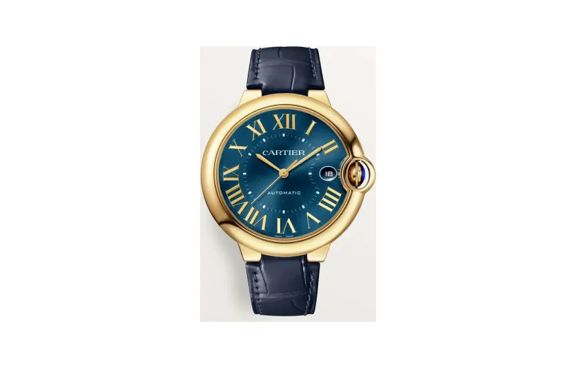 Cartier Ballon Bleu de Cartier, 40 mm, automatic movement, yellow gold, leather