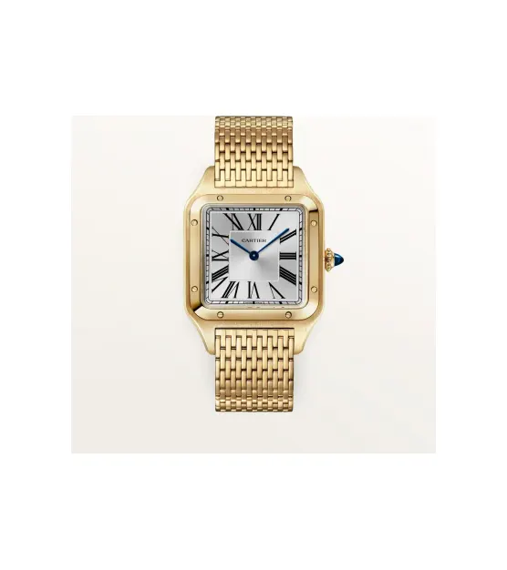 Cartier Santos-Dumont, Large model, manual movement, yellow gold, interchangeable metal
