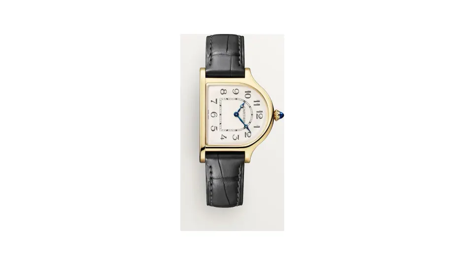 Cartier Privé Cloche de Cartier, Manual movement, yellow gold, leather