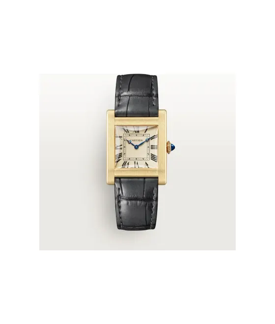 Cartier Tank Normale, Large model, manual movement, yellow gold, leather