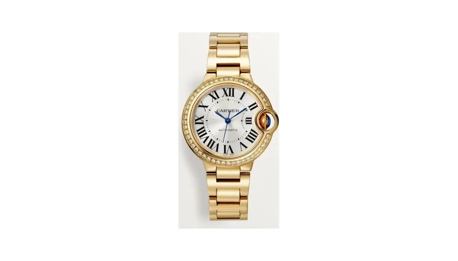 Cartier Ballon Bleu de Cartier, 33 mm, mechanical movement with automatic winding, yellow gold, diamonds