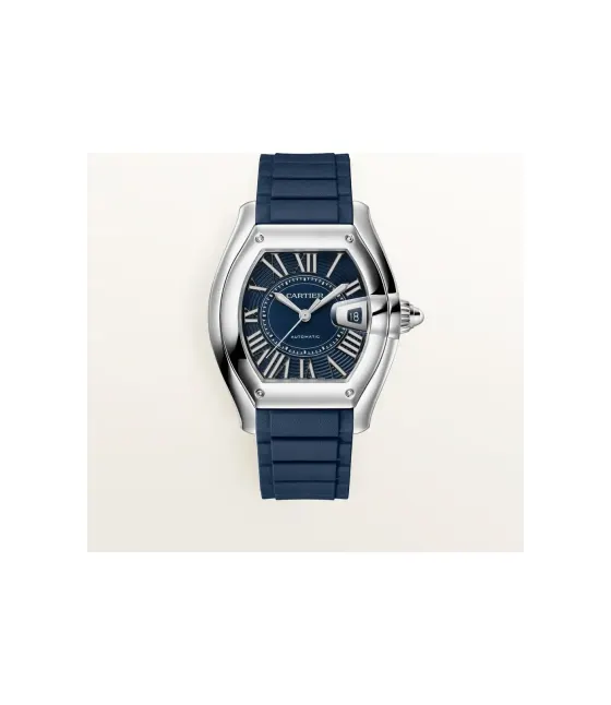 Cartier Roadster, Large model, automatic movement, steel, interchangeable metal bracelet and rubber straps