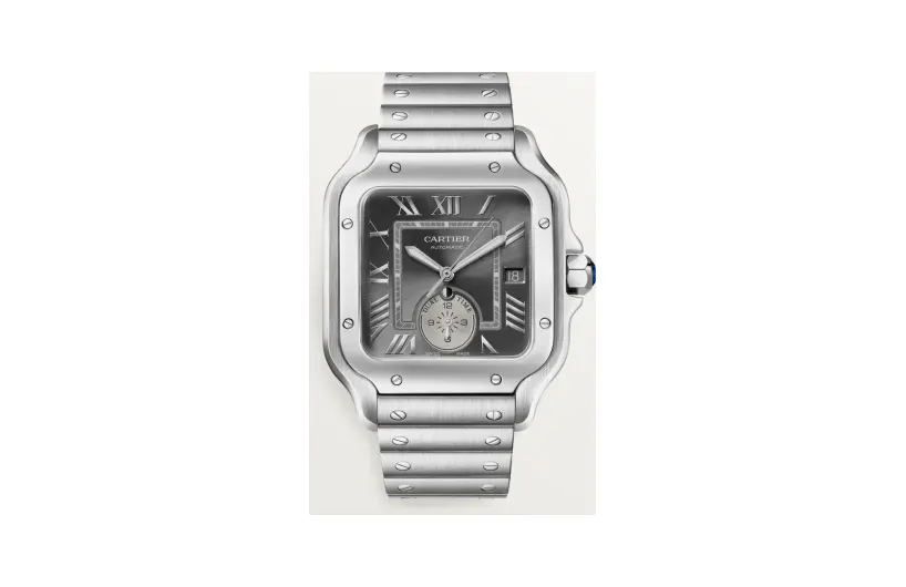 Cartier Santos de Cartier, Large model, automatic, dual time zone, steel