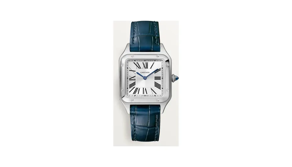 Cartier Santos-Dumont, Small model, quartz movement, steel, leather